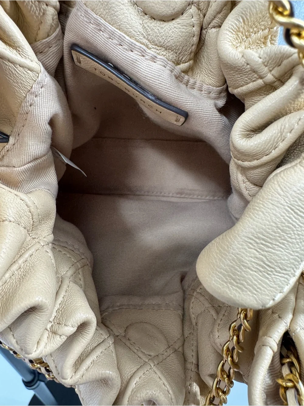 Designer-Inspired Cream Quilted Shoulder Bag with Chain Strap